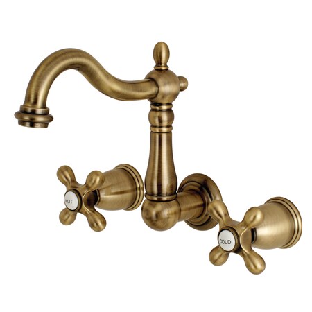 Heritage KS1253AX 8-Inch Center Wall Mount Bathroom Faucet KS1253AX